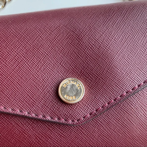 Michael Kors Collection Saffiano Crossbody Wallet Bag Burgundy Red - Picture 3 of 9